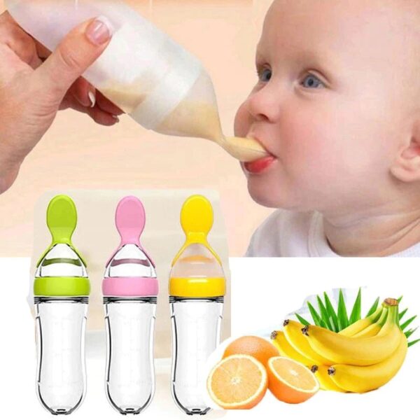 Silicon Baby Spoon Feeder Bottle