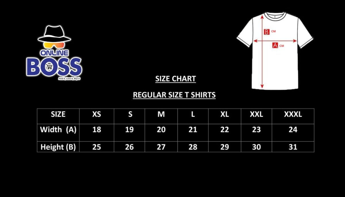 Online Boss Size Chart