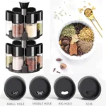 Double Layer 12Pcs Spice Rack with Glass Bottles