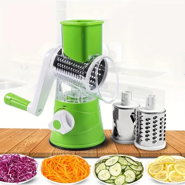 Multifunctional Manual Vegetable Slicer - Semi-Automatic Plastic Drum Grater
