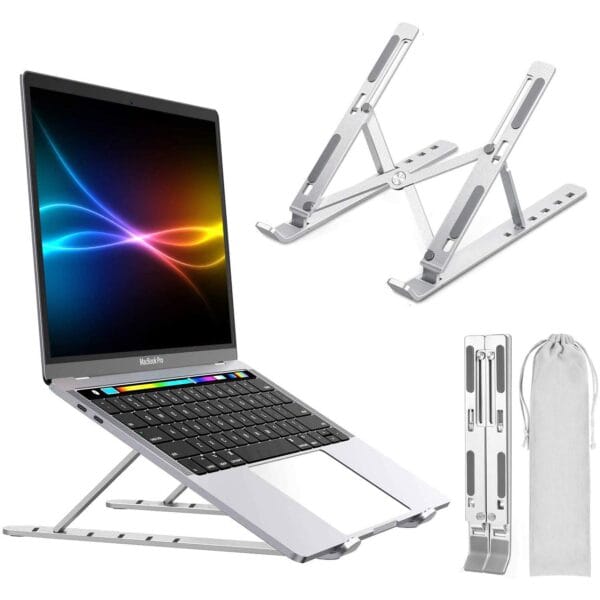 Portable Laptop Stand for Desk, Adjustable Foldable Aluminum Laptop Holder