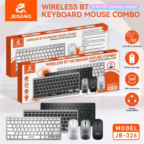 Jeqang JB-326 Wireless BT Keyboard & Mouse Combo