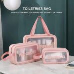 3pcs Wash Bag Set Spacious Travel Cosmetic Storage Bag Ideal for Makeup And Essentials