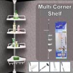 Adjustable Multi Corner Shelf Telescopic Stainless Steel Rod for Bathroom & Kitchen Organizer Space-Saving Storage for Toiletries & Accessories Easy Installation