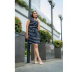 Striped Casual Pocket Dress - Image 2