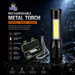 Metal & Plastic Rechargeable Mini Torch with Carrying Case